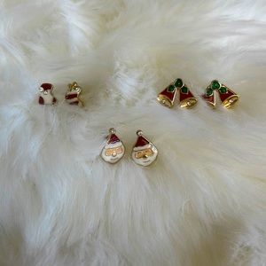 ARIZONA Christmas enamel earrings set (3) NEW
